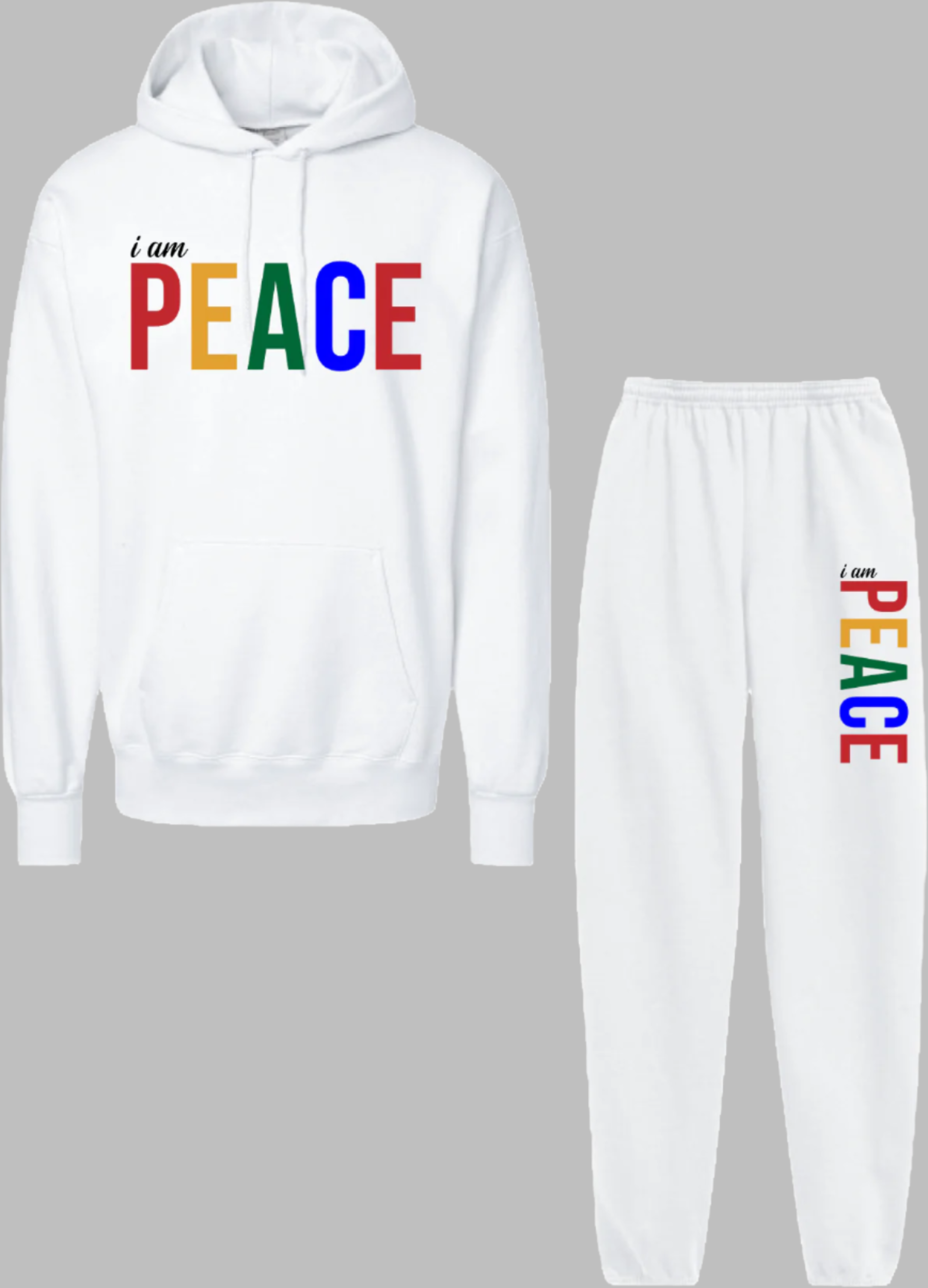 I am Peace in Colors Unisex Hoodie Set