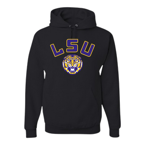 Curved LSU Tiger Tee/Hoodie