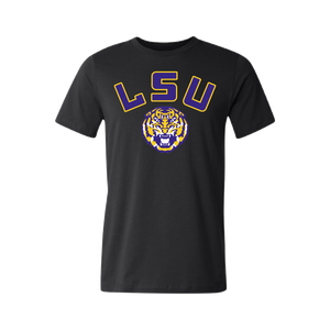 Curved LSU Tiger Tee/Hoodie