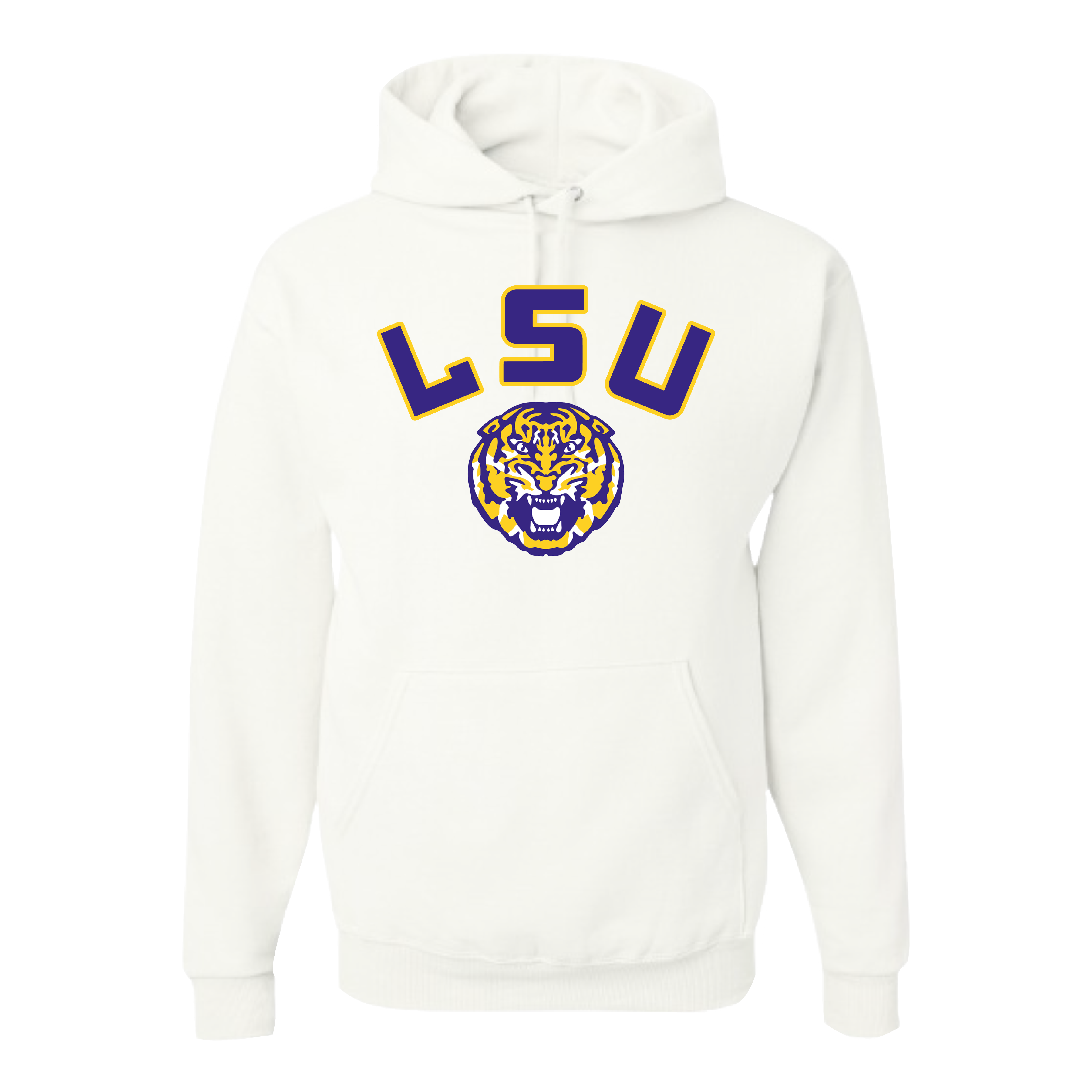 Curved LSU Tiger Tee/Hoodie