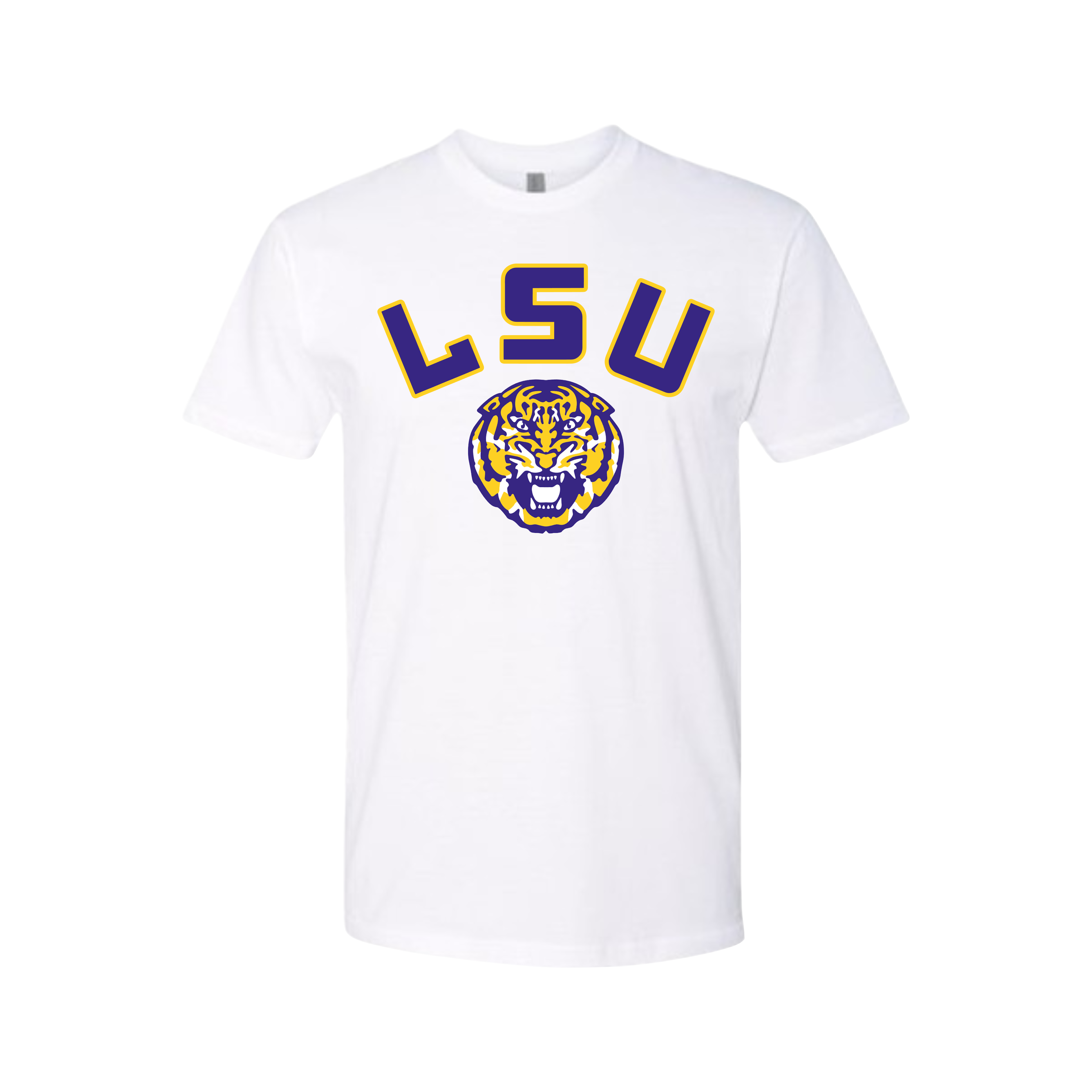 Curved LSU Tiger Tee/Hoodie