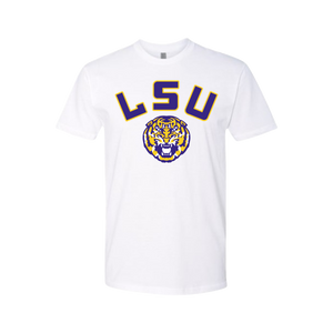 Curved LSU Tiger Tee/Hoodie