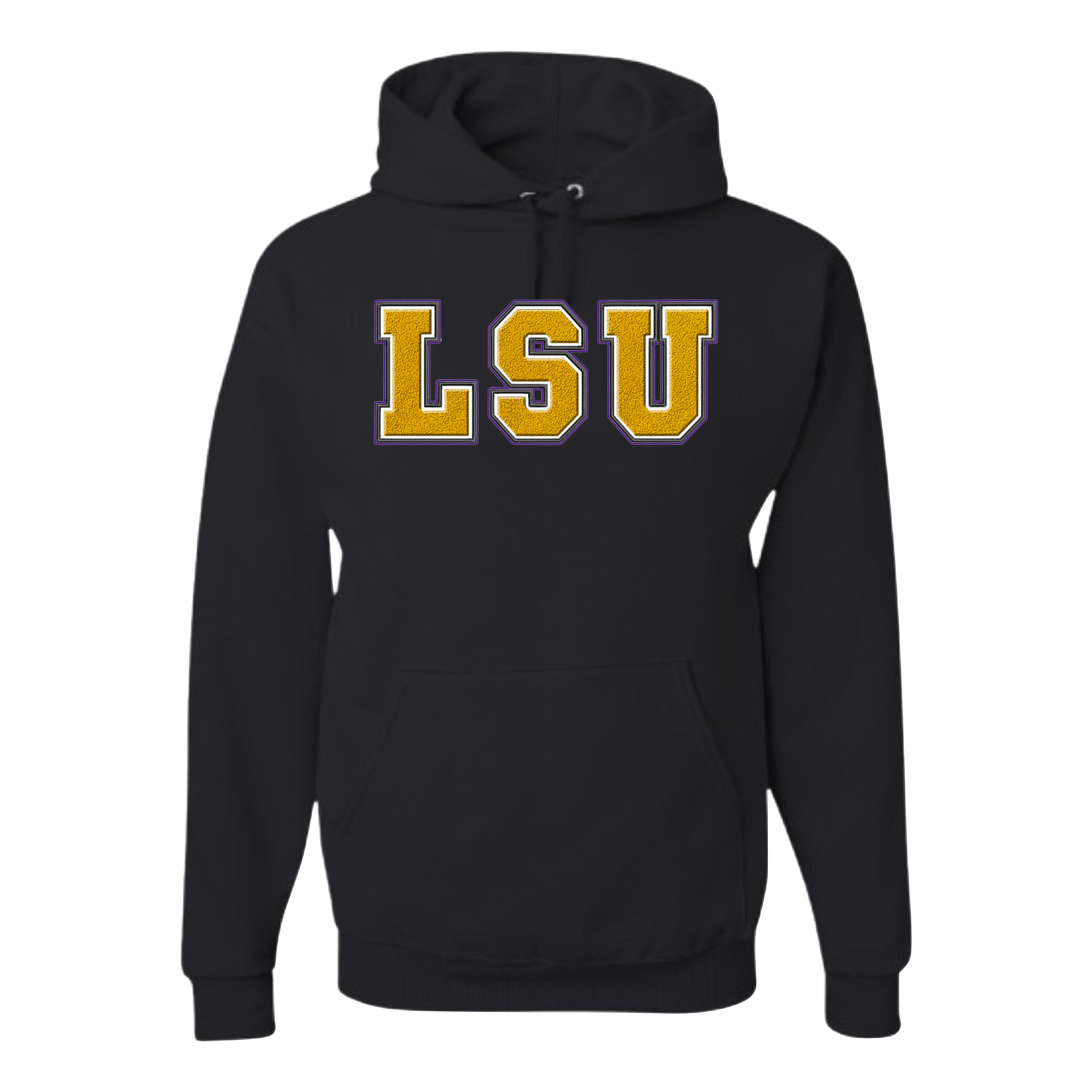 LSU Faux Embroidered Tee/Hoodie