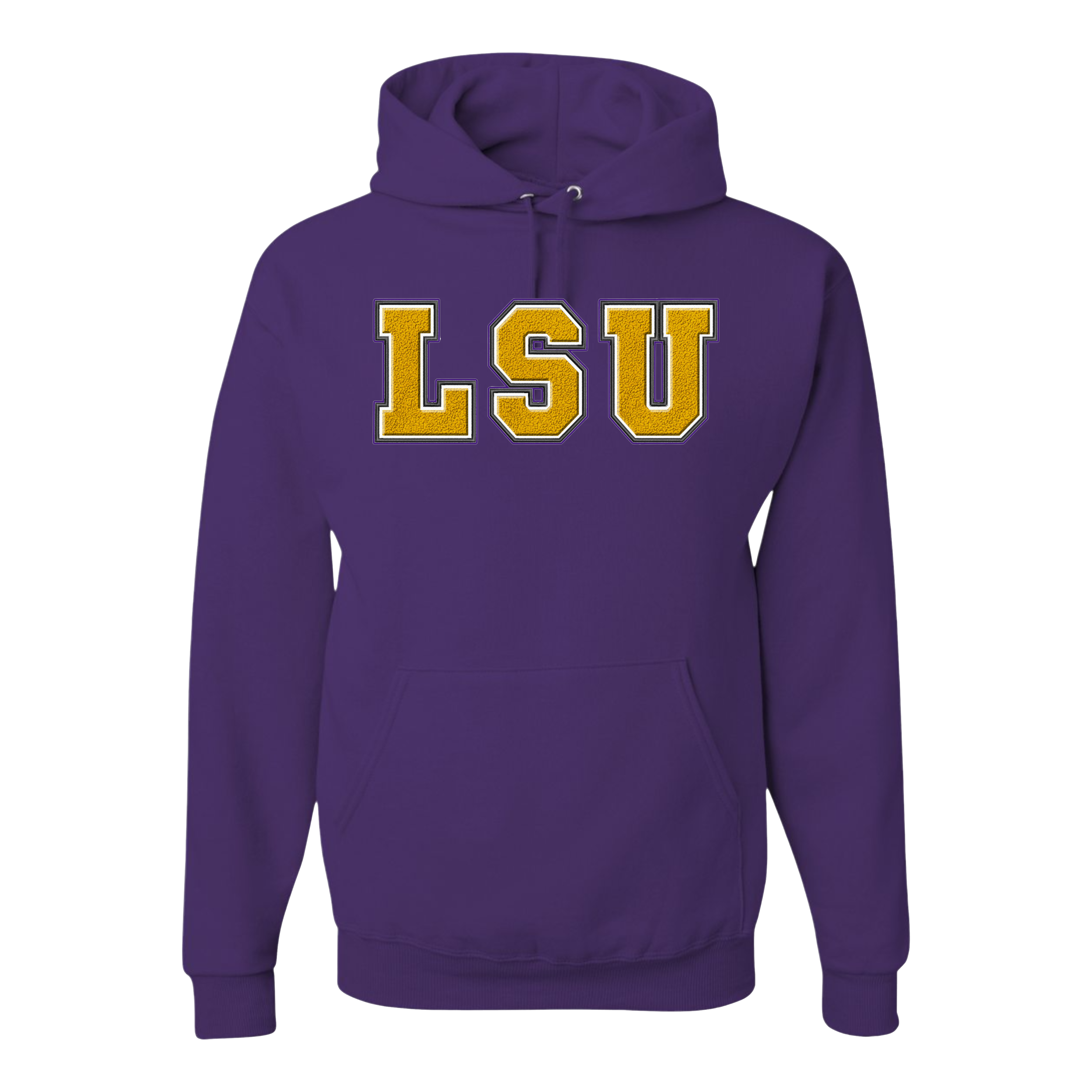 LSU Faux Embroidered Tee/Hoodie