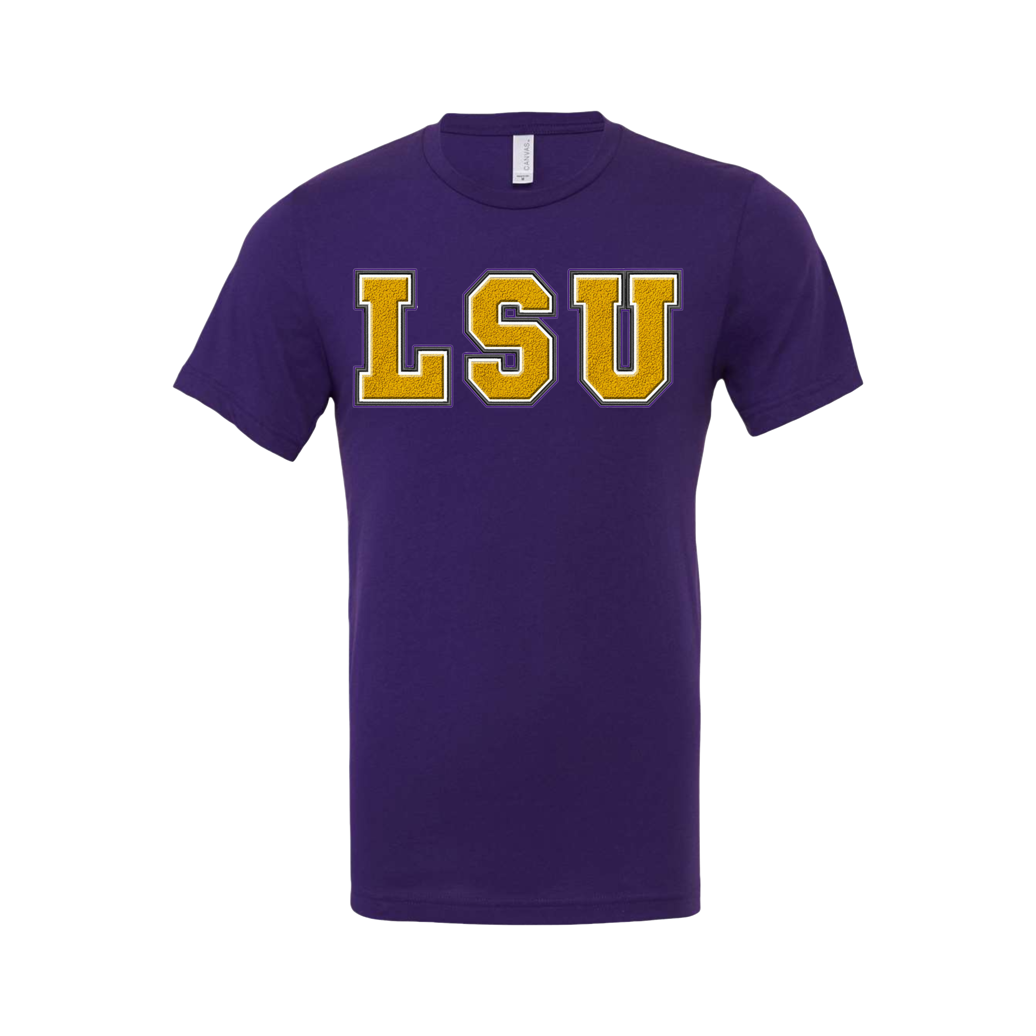 LSU Faux Embroidered Tee/Hoodie