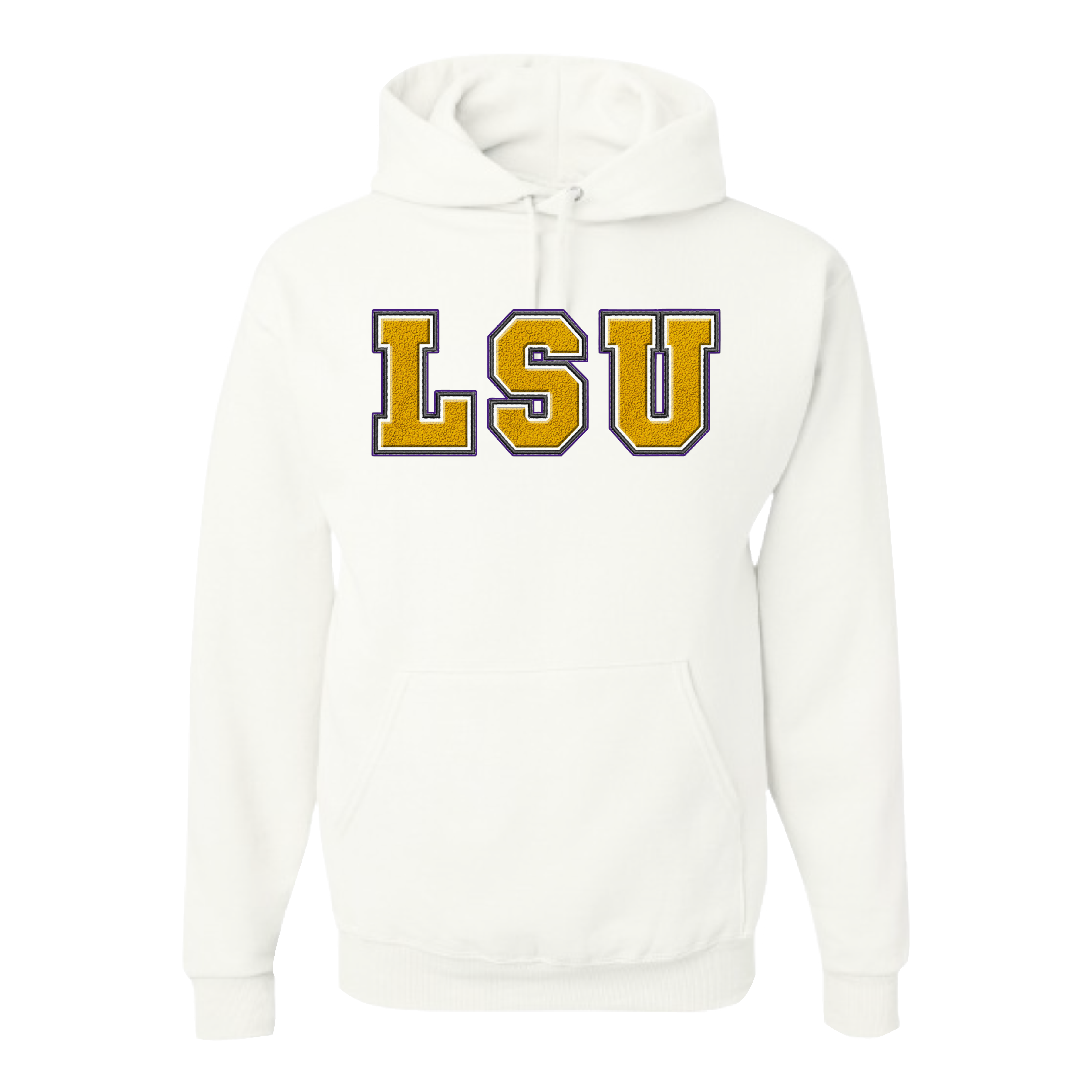 LSU Faux Embroidered Tee/Hoodie