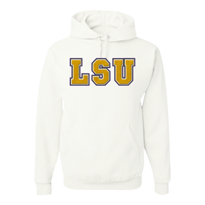 LSU Faux Embroidered Tee/Hoodie