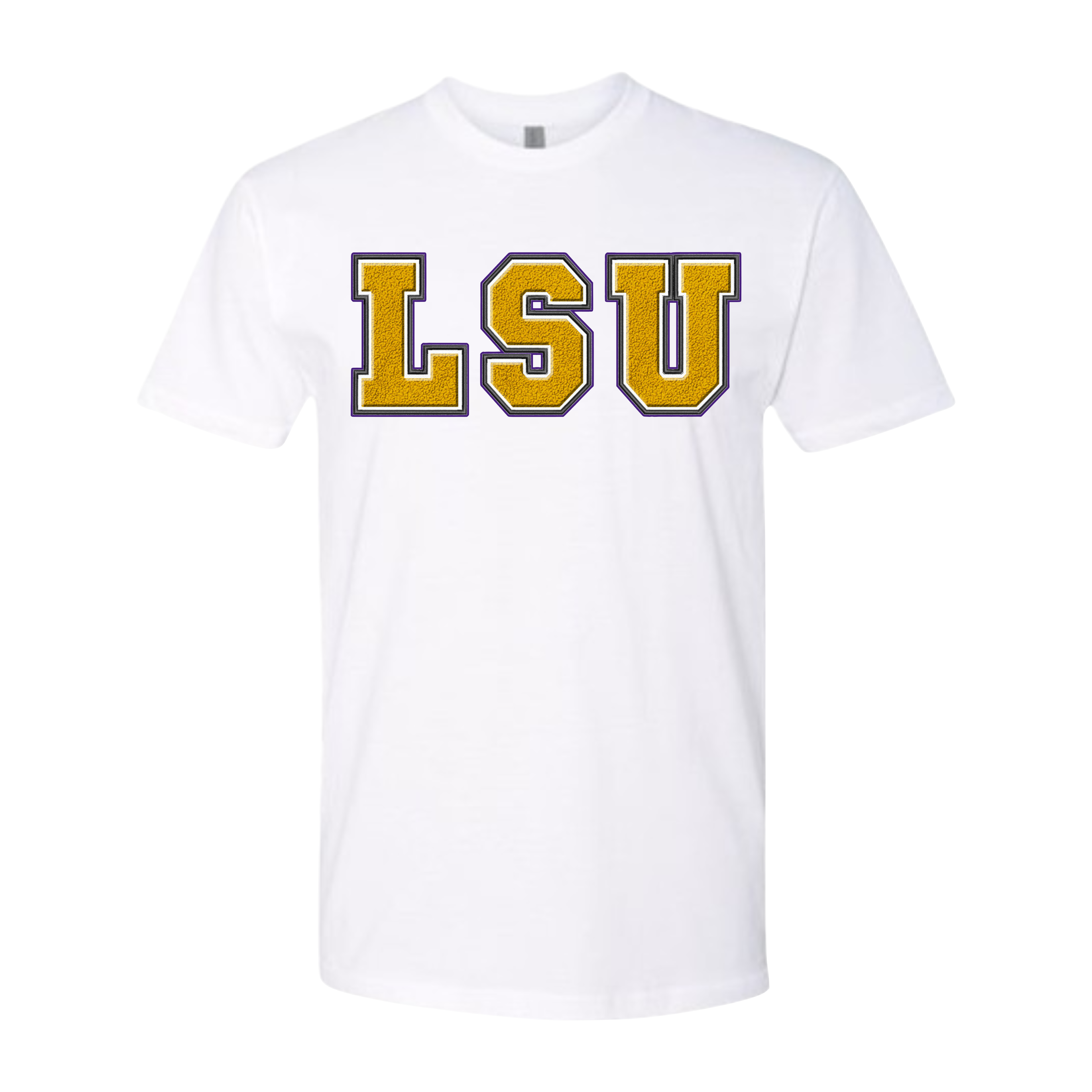 LSU Faux Embroidered Tee/Hoodie