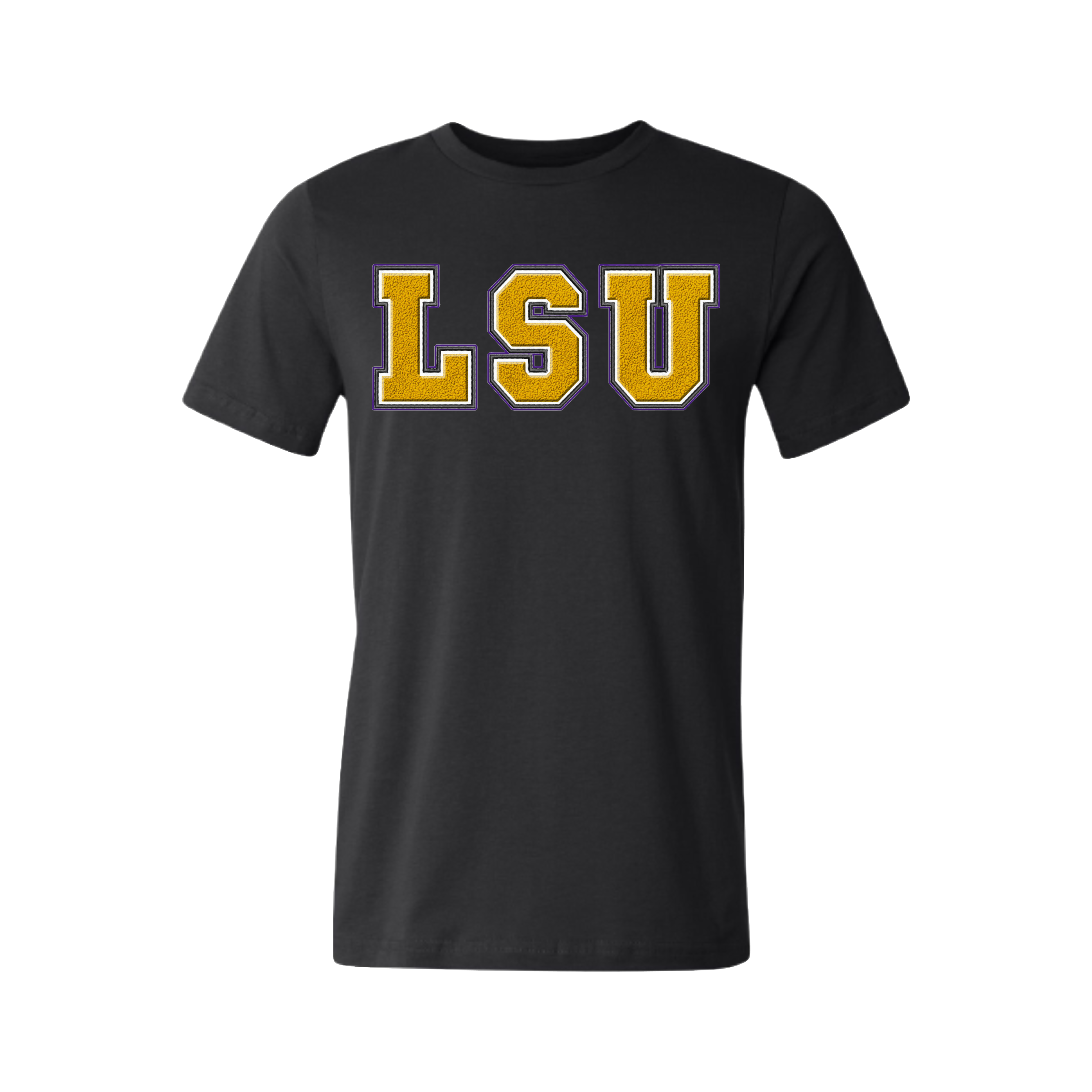 LSU Faux Embroidered Tee/Hoodie