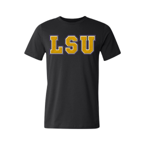 LSU Faux Embroidered Tee/Hoodie