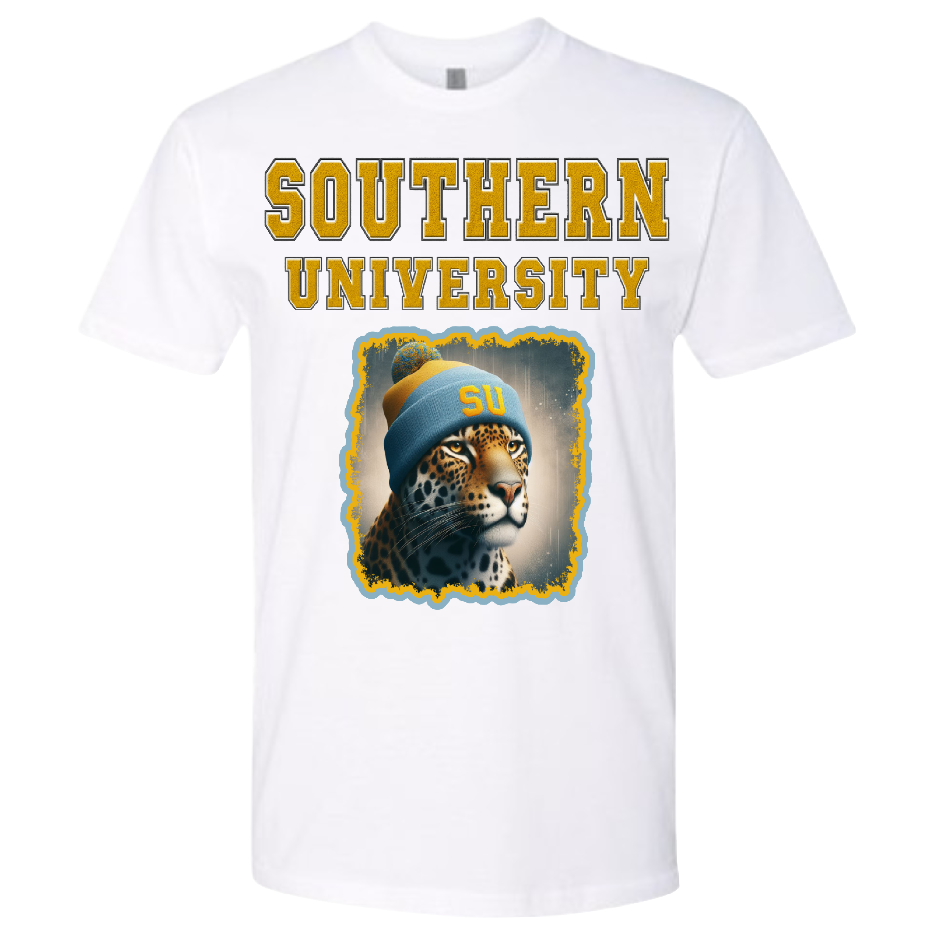 Southern University Jaguars Faux Embroidery Tee (2-sided design)