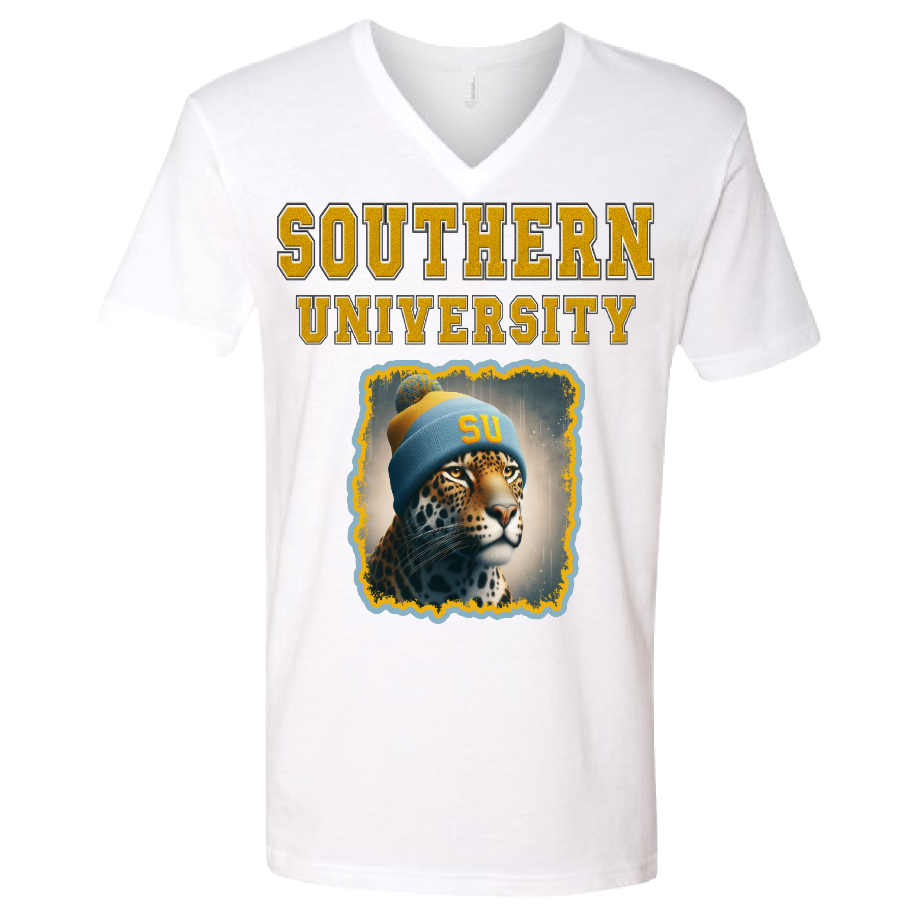 Southern University Jaguars Faux Embroidery Tee (2-sided design)