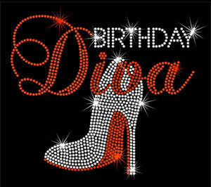 Birthday Diva Crystal Tee Red/Silver